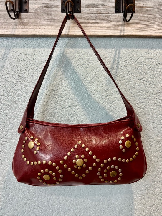 Steve Madden Handbags - Steve Madden Burgundy Studded Shoulder Bag